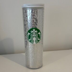 STARBUCKS 2020 Bubble Tumbler Silver Clear 16oz Hot cold Tumbler white Swivel